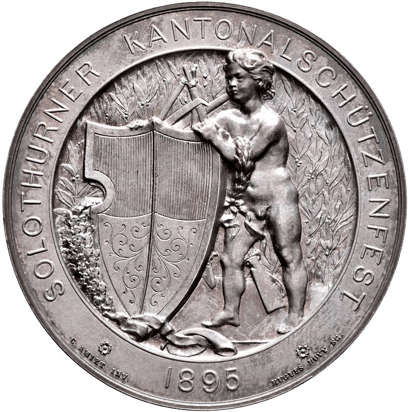 Schweiz, Kantonal-Schützenfest Solothurn, Silbermedaille 1895, Revers