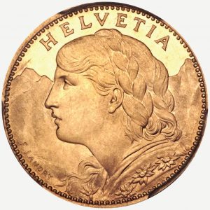 Schweiz, 10 Franken 1911, Avers
