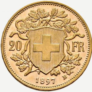 Schweiz, Stirnlocken-Vreneli 1897, Revers