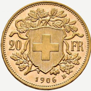 20 Franken Goldvreneli 1906, Revers